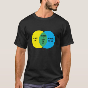 T-shirt Couleur/texte personnalisé Bibliophile biagramme 
