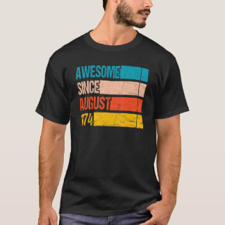 T-shirt Couleur vintage Bande Magnifique Depuis Août 1974 