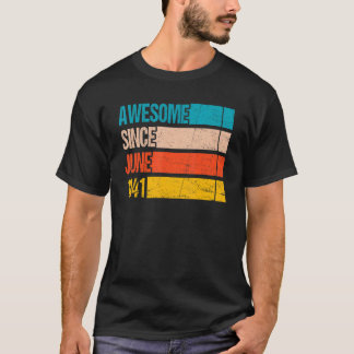 T-shirt Couleur vintage de bande stupéfiante depuis Juin 1