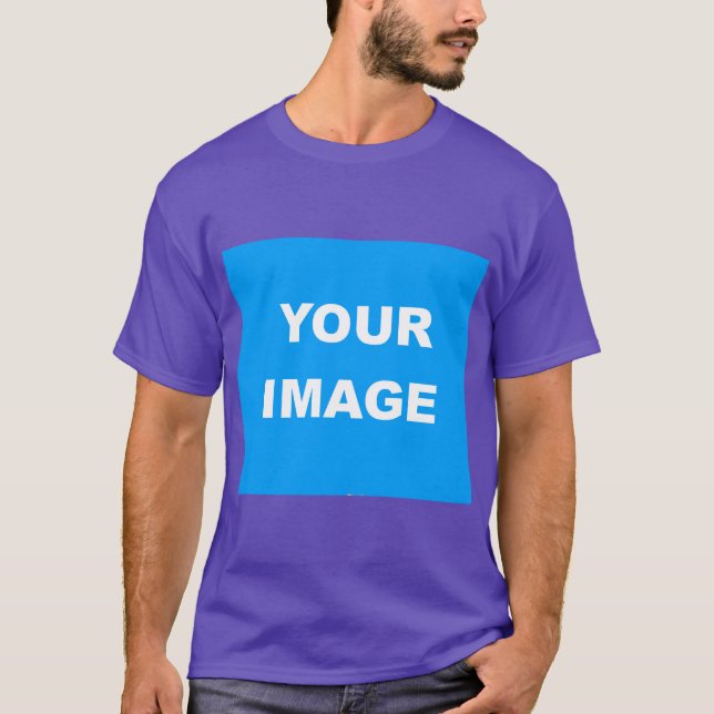T-shirt Couleur violet Ajouter votre image Photo Logo (Devant)