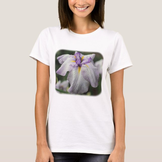 T-shirt couleur violet japonais Iris Floral Nature (Devant)