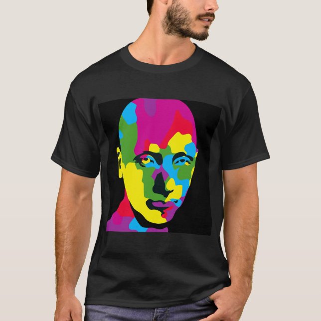T-shirt Couleurs Abstraites Splashes Face Art d'expression (Devant)