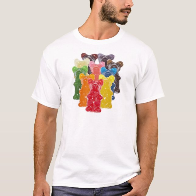 T-shirt couleurs arc-en-ciel bonbon amant guman ours (Devant)