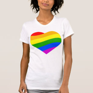 T-shirt Couleurs arc-en-ciel Coeur rayé