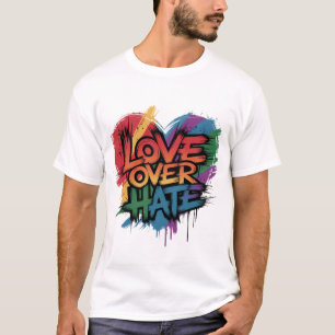T-shirt Couleurs arc-en-ciel L'amour du coeur sur la haine
