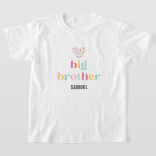 T-shirt Couleurs Arc-en-ciel Pastel Baby Shower Grand Frèr