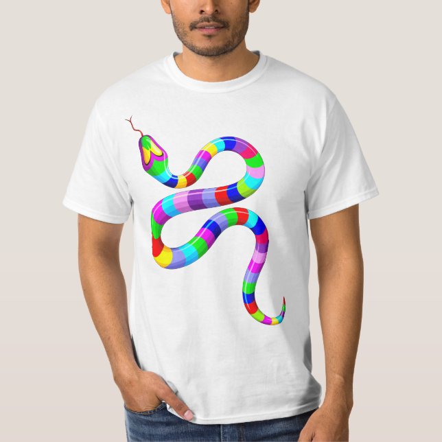 T-shirt Couleurs arc-en-ciel psychédéliques serpent (Devant)