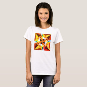 T-shirt Couleurs chaudes Cool formes géométriques angulair