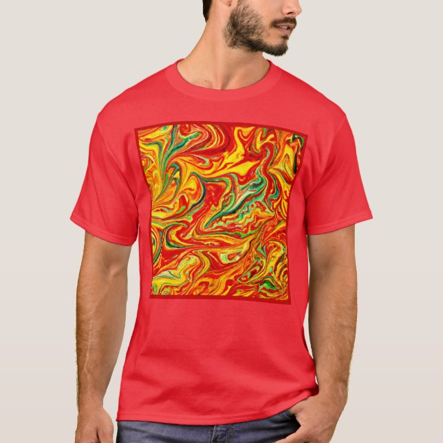 T-shirt Couleurs Chaudes Peinture Motif. Commandez dès mai (Devant)