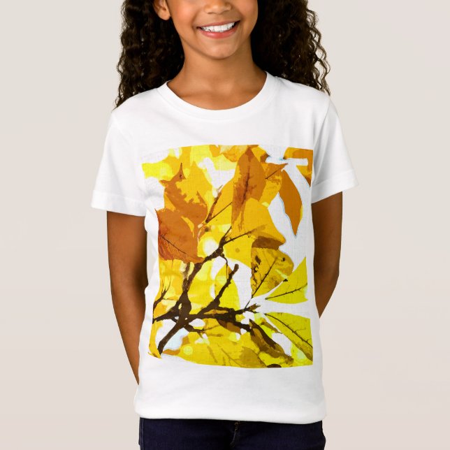 T-Shirt Couleurs d'automne, feuille (Devant)