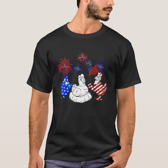 T-shirt Couleurs de drapeau de poulet Drapeau américain du (Devant)
