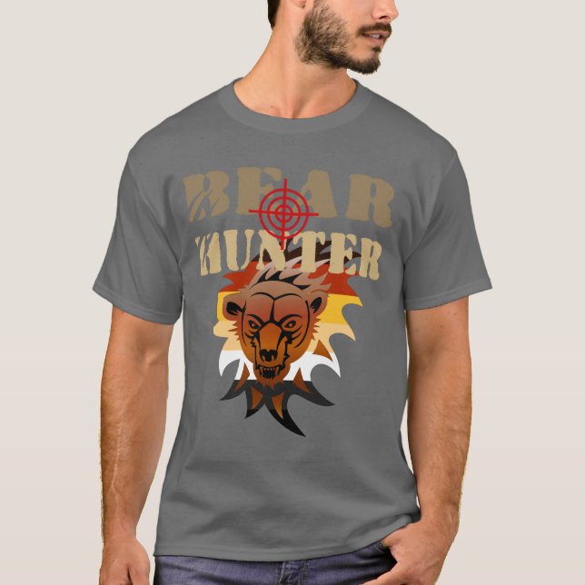 T-SHIRT COULEURS DE FIERTE DE L'OURS CHASSEUR D'OURS (Devant)