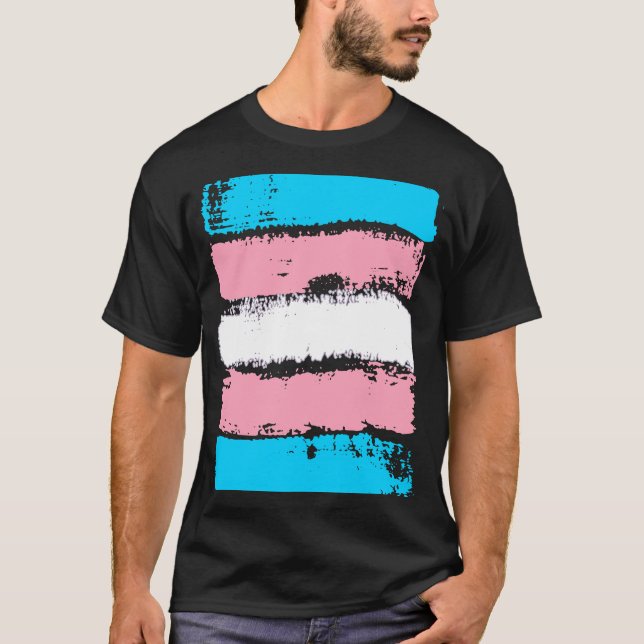 T-shirt Couleurs de fierté transgenre LGBTQ+ Stripes de pe (Devant)