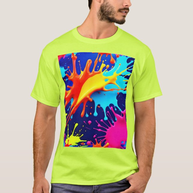 T-shirt Couleurs de néon explosifs dans l'art Abstrait (Devant)