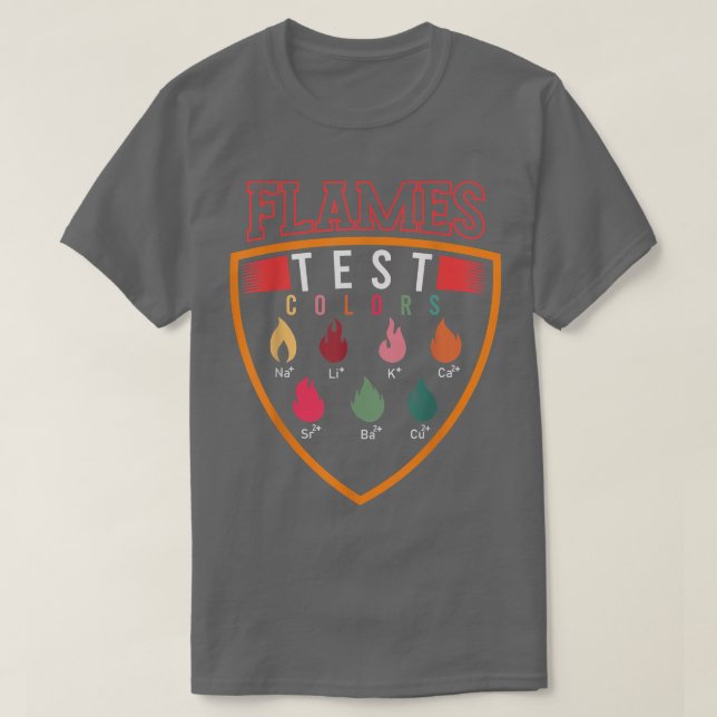 T-shirt Couleurs d'essai de flamme Funny Science 587 (Design devant)