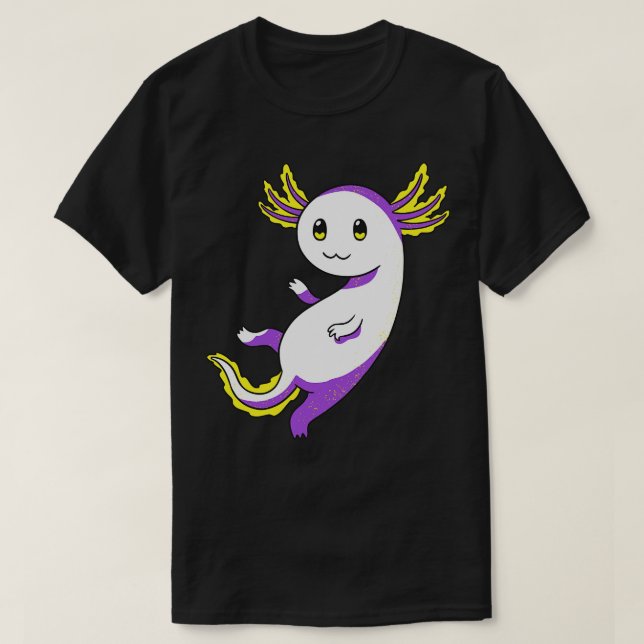 T-shirt Couleurs d'indicateur non binaire Axolotl Pride Ag (Design devant)