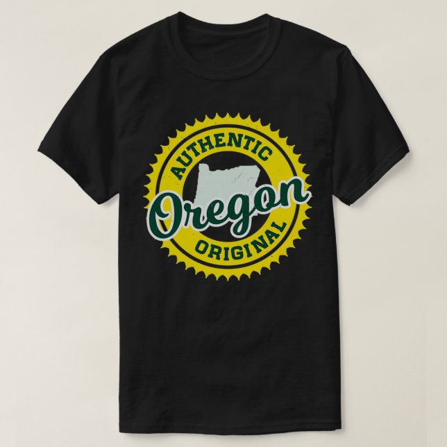 T-SHIRT COULEURS D'ORIGINE AUTHENTIQUE D'OREGON (Design devant)