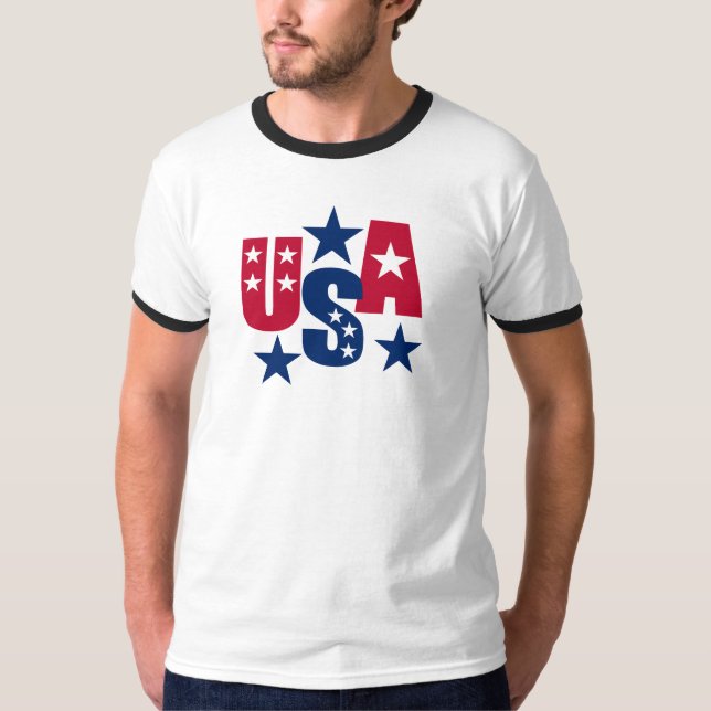 T-shirt couleurs du drapeau américain (Devant)