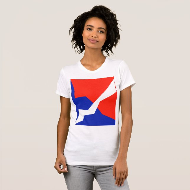 T-shirt Couleurs du drapeau bleu rouge blanc (Devant entier)