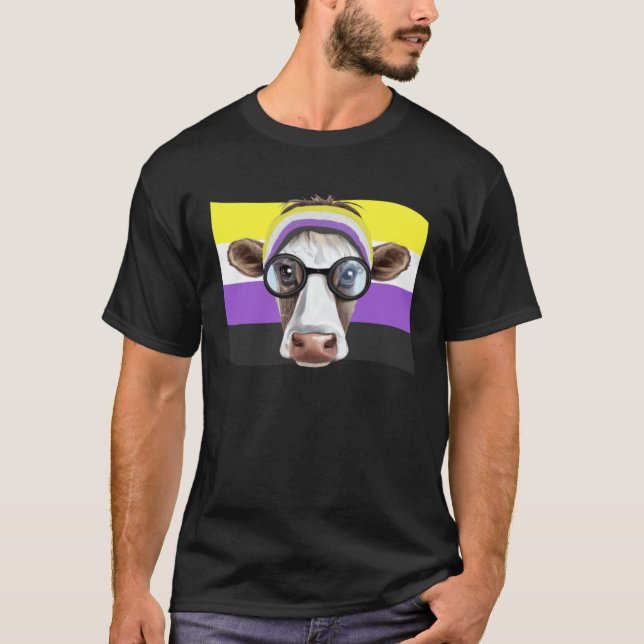 T-shirt Couleurs du drapeau de fierté non binaire et drape (Devant)