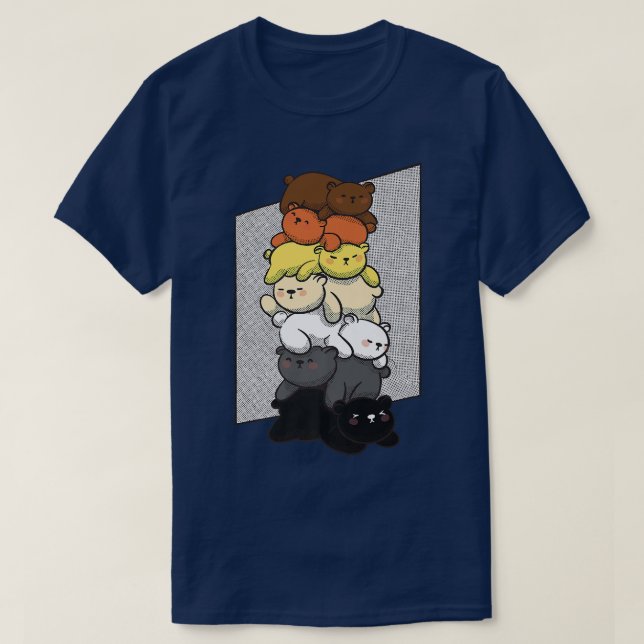 T-shirt Couleurs du drapeau de la Fierté d'ours gai mignon (Design devant)