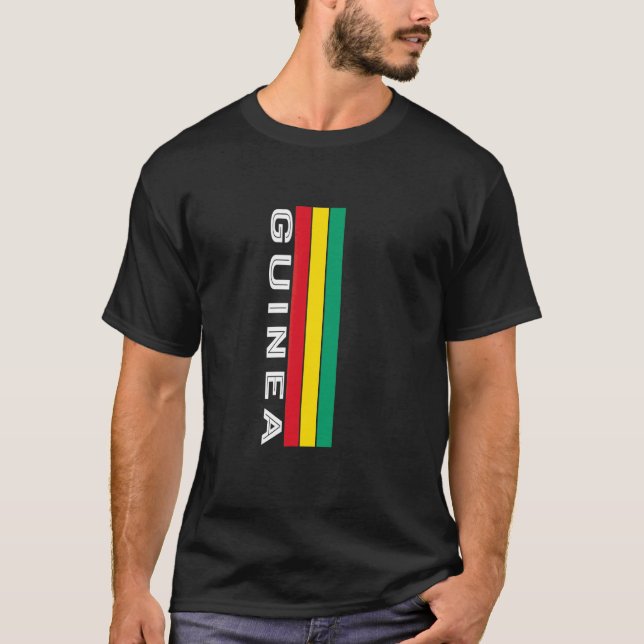 T-shirt Couleurs du drapeau de la Guinée (Devant)