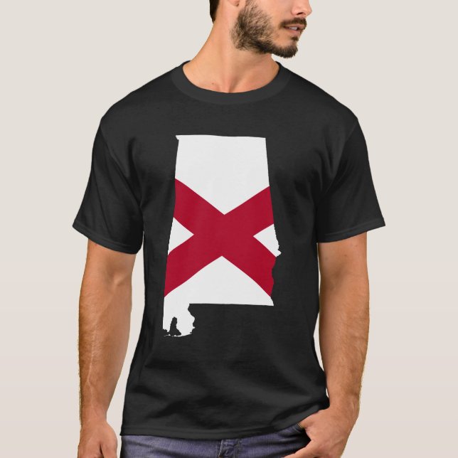 T-shirt Couleurs du drapeau de l'Alabama (Devant)