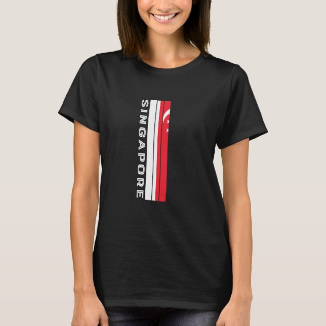 T-shirt Couleurs du drapeau de Singapour (Devant)