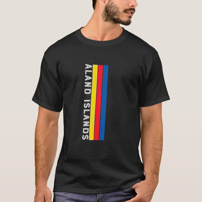 T-shirt Couleurs du drapeau des îles Åland (Devant)