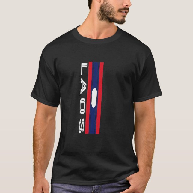 T-shirt Couleurs du drapeau du Laos (Devant)