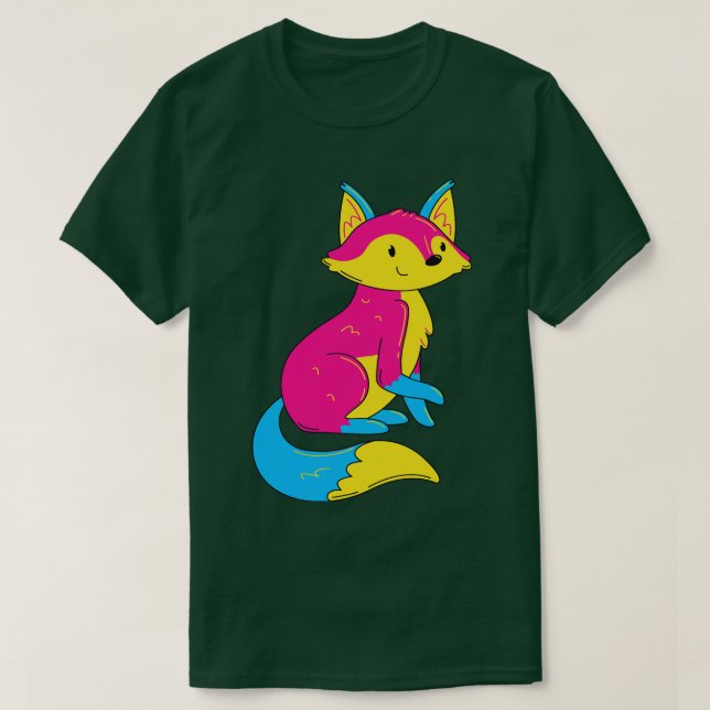 T-shirt Couleurs du drapeau Fox Pride Pansexual I (Design devant)