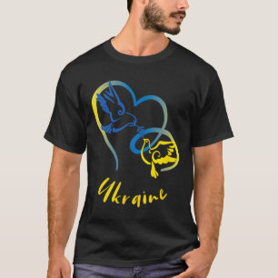 T-shirt Couleurs du drapeau ukrainien Colombes de la paix 