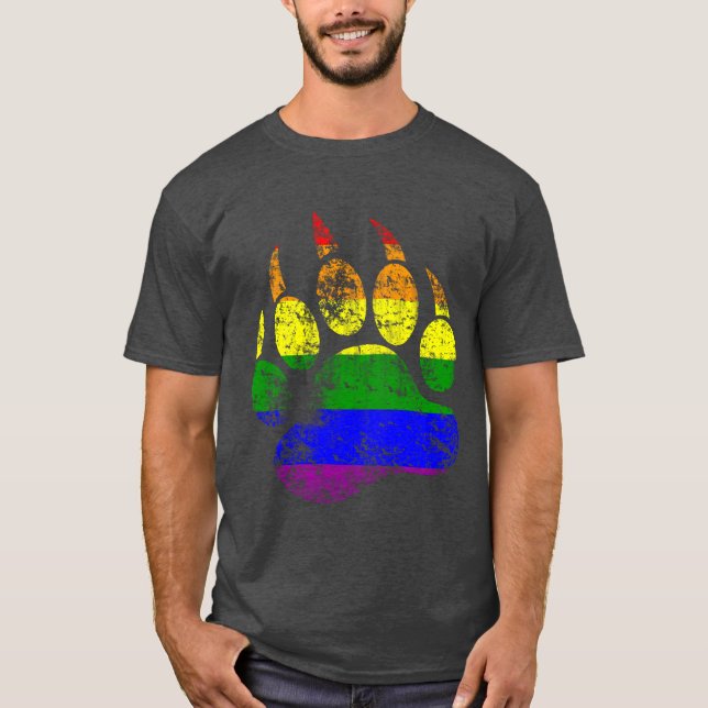 T-shirt Couleurs gay pride Ours en détresse Drapeau arc-en (Devant)
