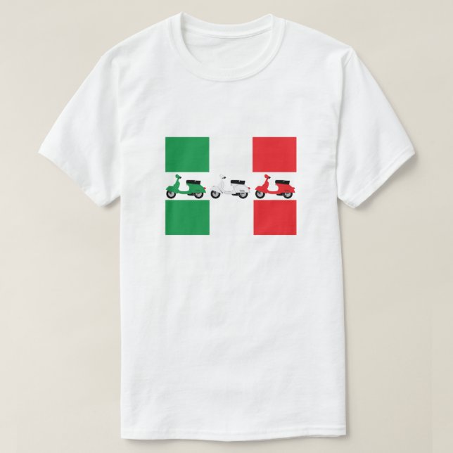 T-shirt Couleurs italiennes et scooters de drapeau en (Design devant)