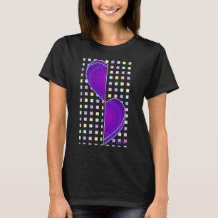 T-shirt Couleurs pastel & coeurs violets battre