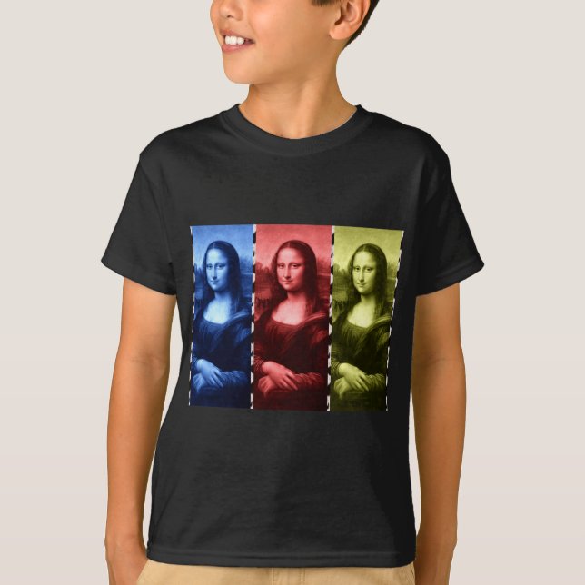 T-shirt Couleurs primaires Mona Lisa Poster de animal (Devant)
