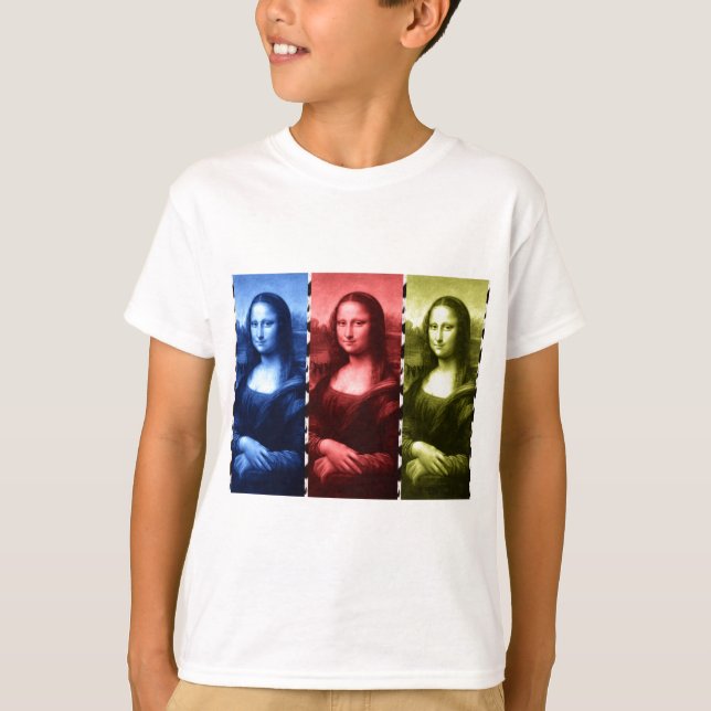 T-shirt Couleurs primaires Mona Lisa Poster de animal (Devant)