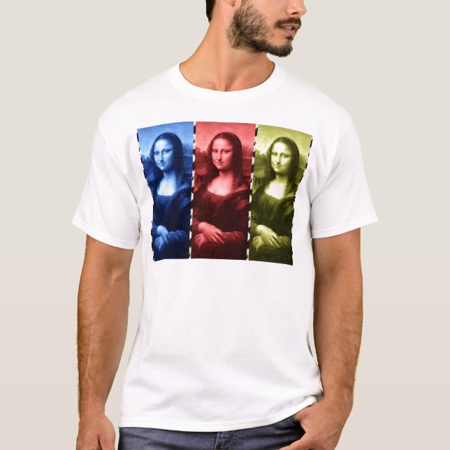 T-shirt Couleurs primaires Mona Lisa Poster de animal (Devant)