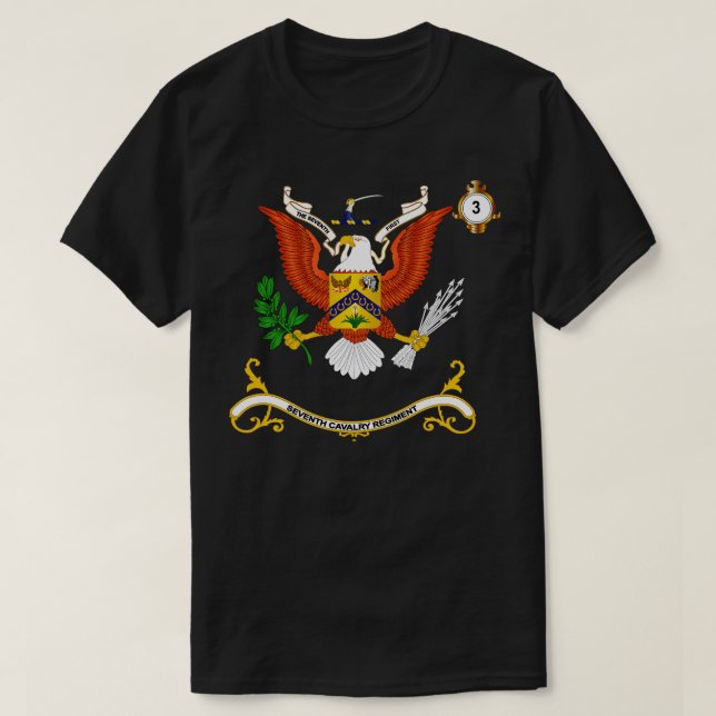 T-shirt Couleurs régimentaires 3e escadron 7e régiment de  (Design devant)