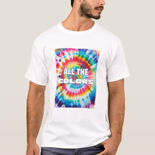 T-shirt Couleurs Rétro Arc-en-Ciel Tie-Dye