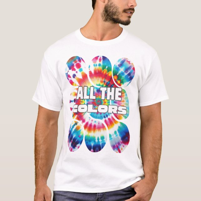 T-shirt Couleurs Rétro Funky Tie-Dye  (Devant)