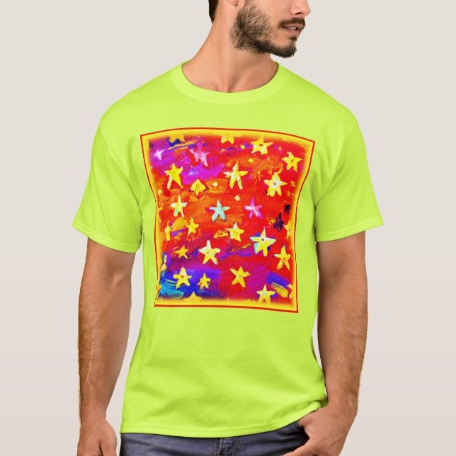 T-shirt Couleurs vives des étoiles. Commandez dès maintena (Devant)
