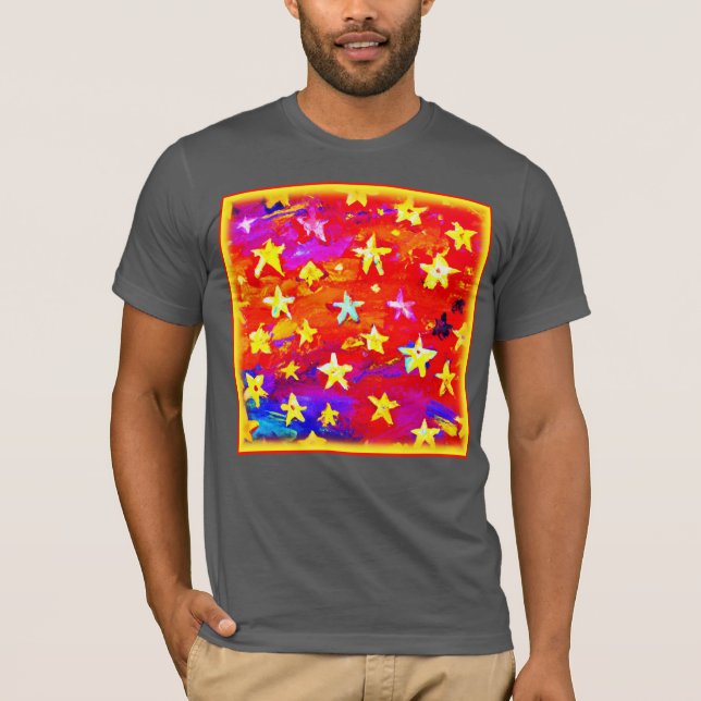 T-shirt Couleurs vives des étoiles. Commandez dès maintena (Devant)
