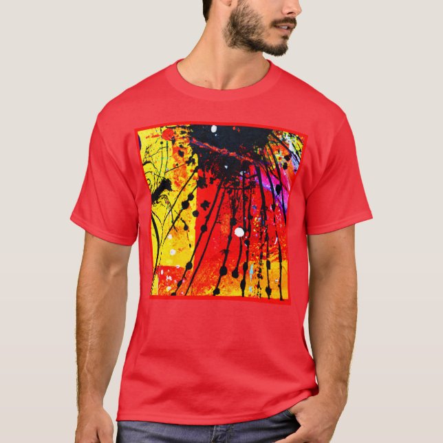 T-shirt Couleurs vives Peinture Motif. Commandez dès maint (Devant)
