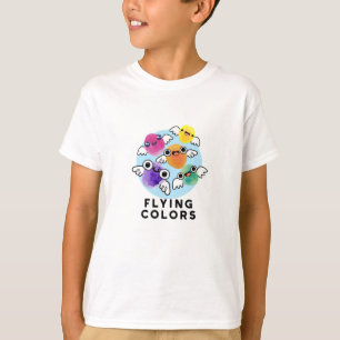 T-shirt Couleurs Volantes amusantes Couleurs des ailes col