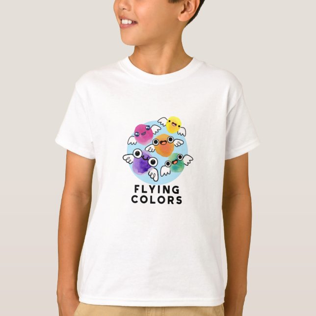 T-shirt Couleurs Volantes amusantes Couleurs des ailes col (Devant)