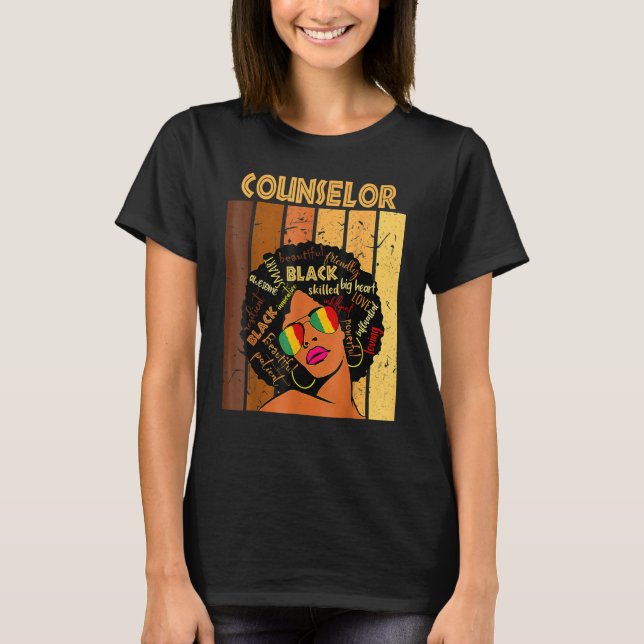 T-shirt Counselor Afro African American Women Black Histor (Devant)