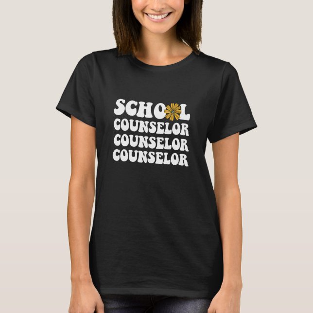 T-shirt Counselor Groovy School Counselor Back To School (Devant)