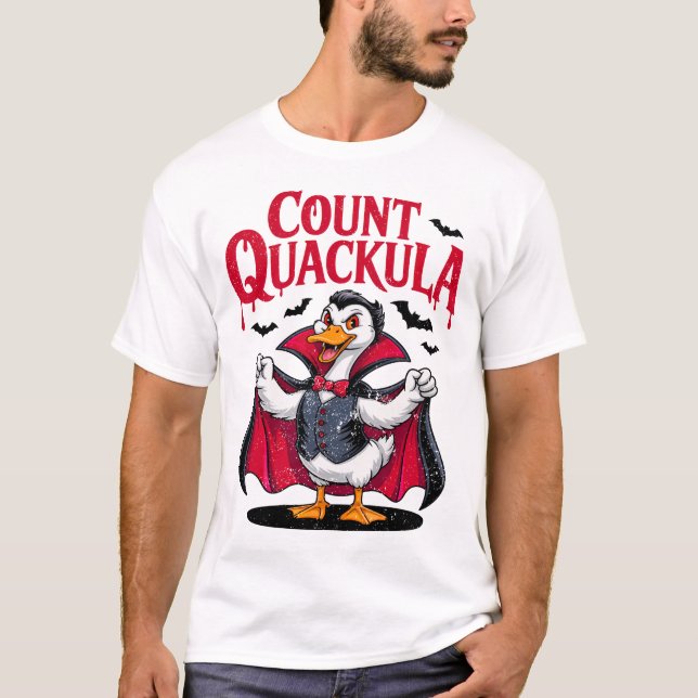 T-shirt Count Quackula Funny Halloween Vampire Canard (Devant)