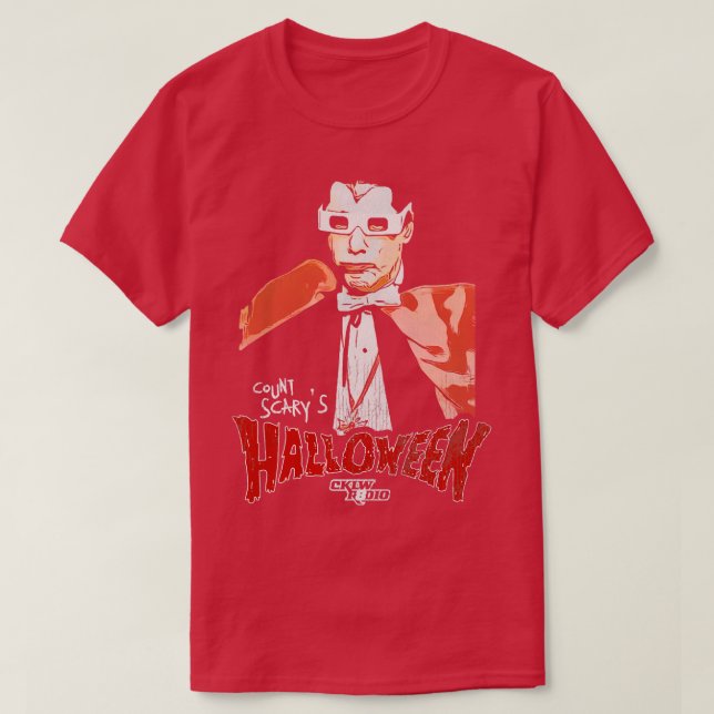 T-shirt Count Scarys Halloween 80s Horror Radio Host (Design devant)
